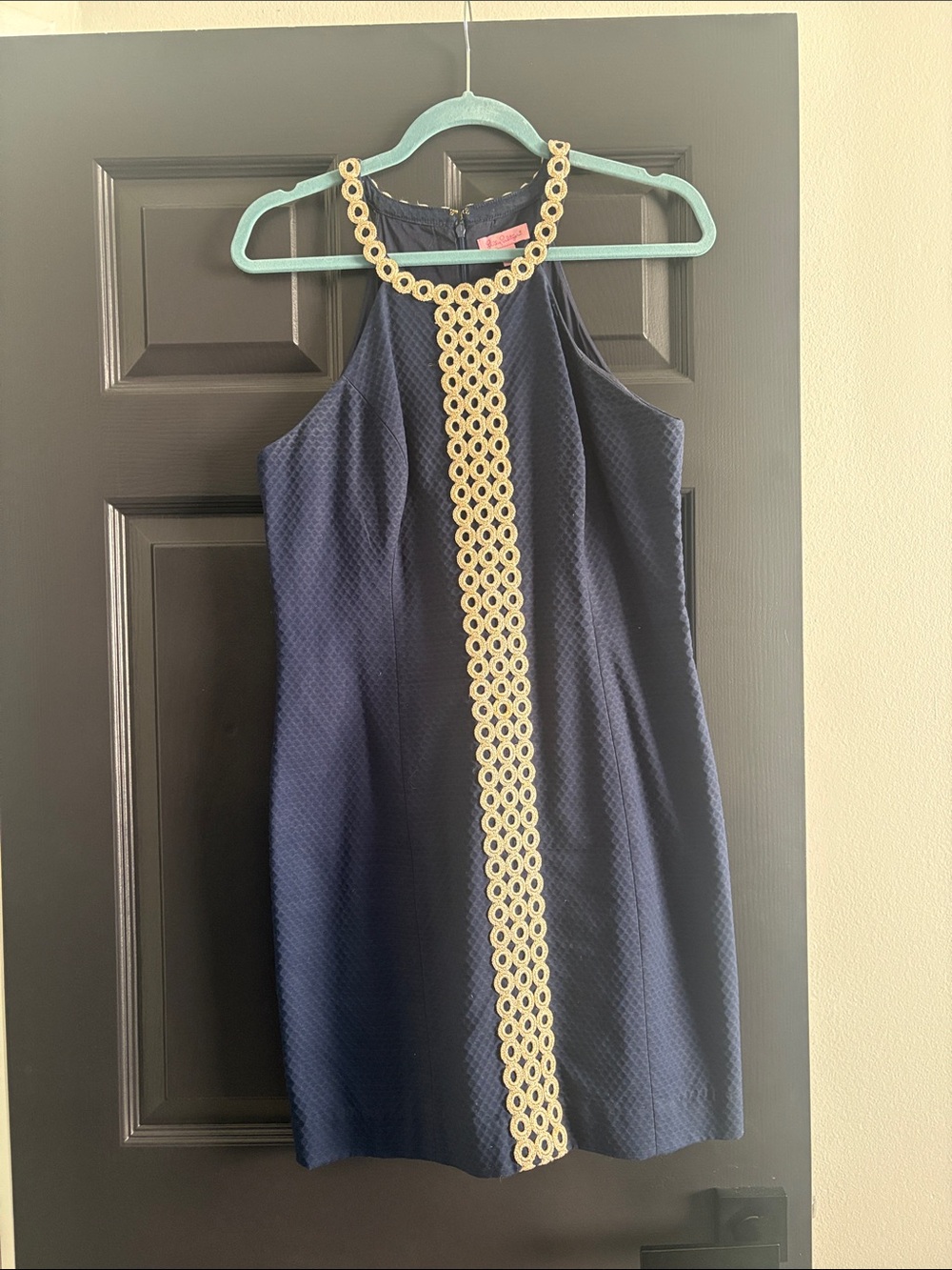 Lilly Pulitzer Navy Mini Dress with gold Trim